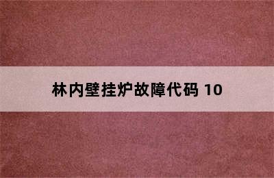 林内壁挂炉故障代码 10